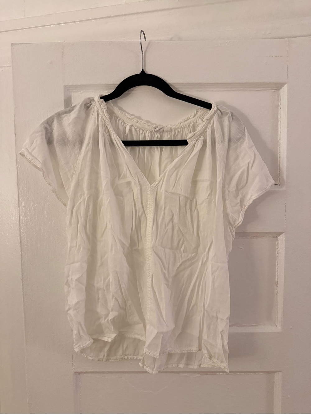 GAP White Short-Sleeve Peasant Blouse